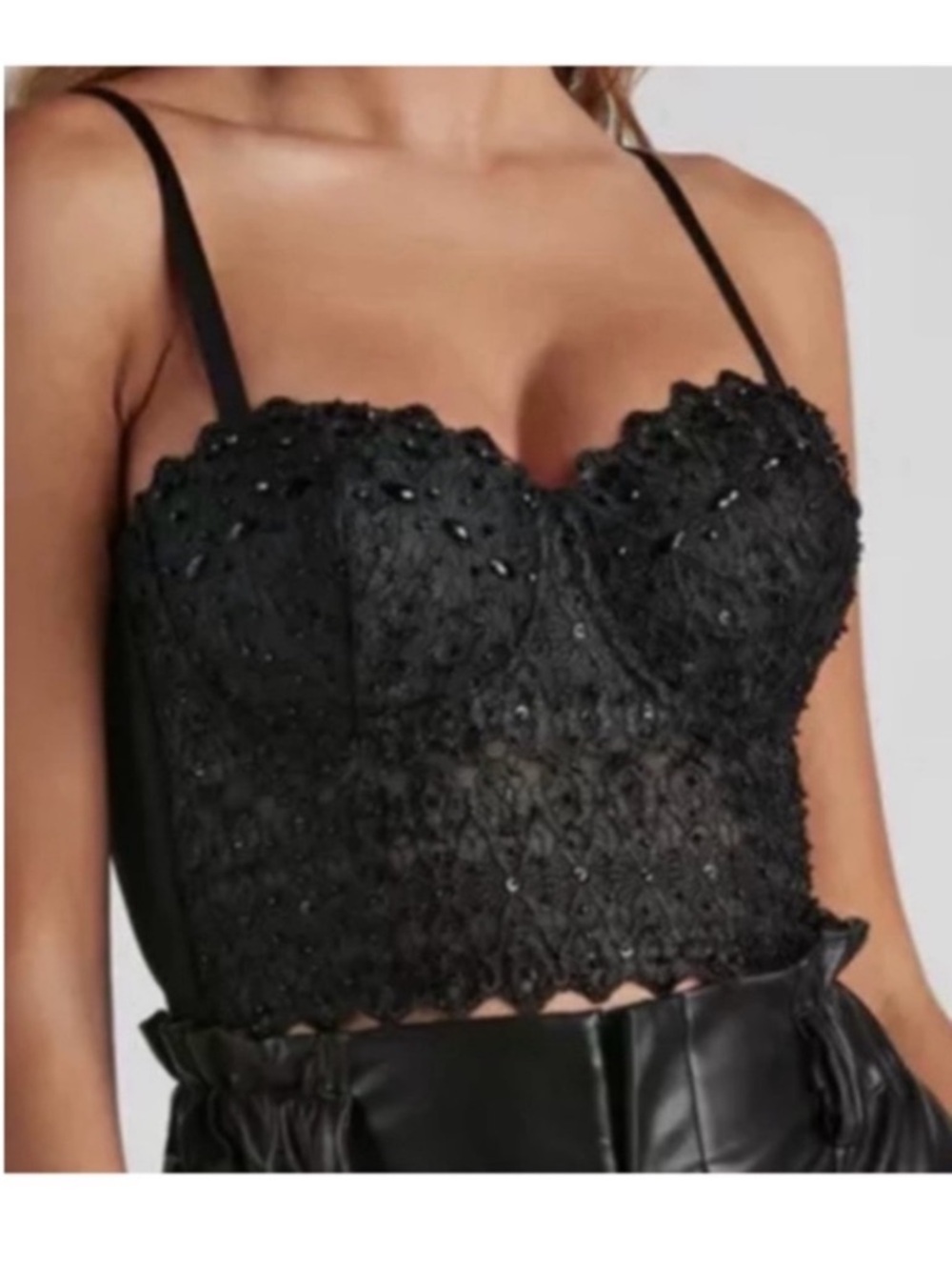 Like new Sparkle Black Lace
Corset Bustier